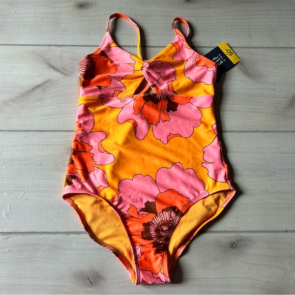 GAP Other - NWT GAP Kids Pink and Orange One Piece Floral Print Swimsuit